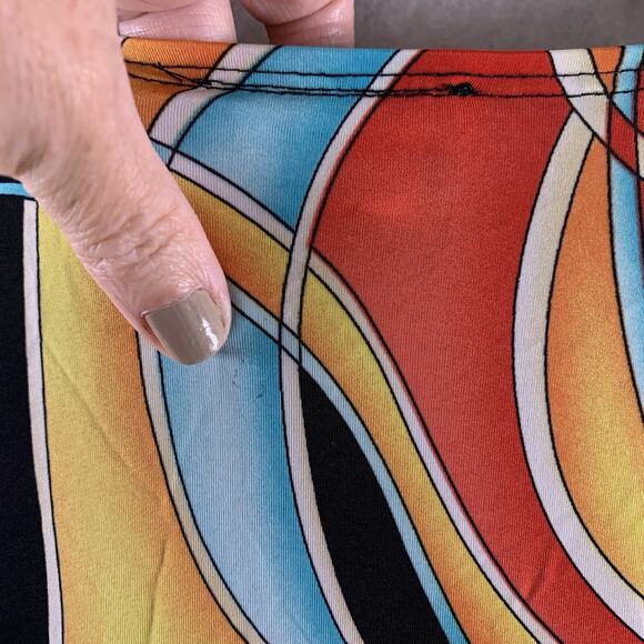 VTG Womens Psychedelic Tunic Top Sz M Groovy Y2K Slinky Disco 70s Costume - Picture 5 of 13